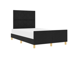 Estrutura de Cama com Cabeceira Preto 120x190 Cm Tecido MAISON EXCLUSIVE