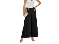 2026 pantalones Palazzo para Mulher de Perna Larga de Cintura Alta Casual Soltos e Flutuantes