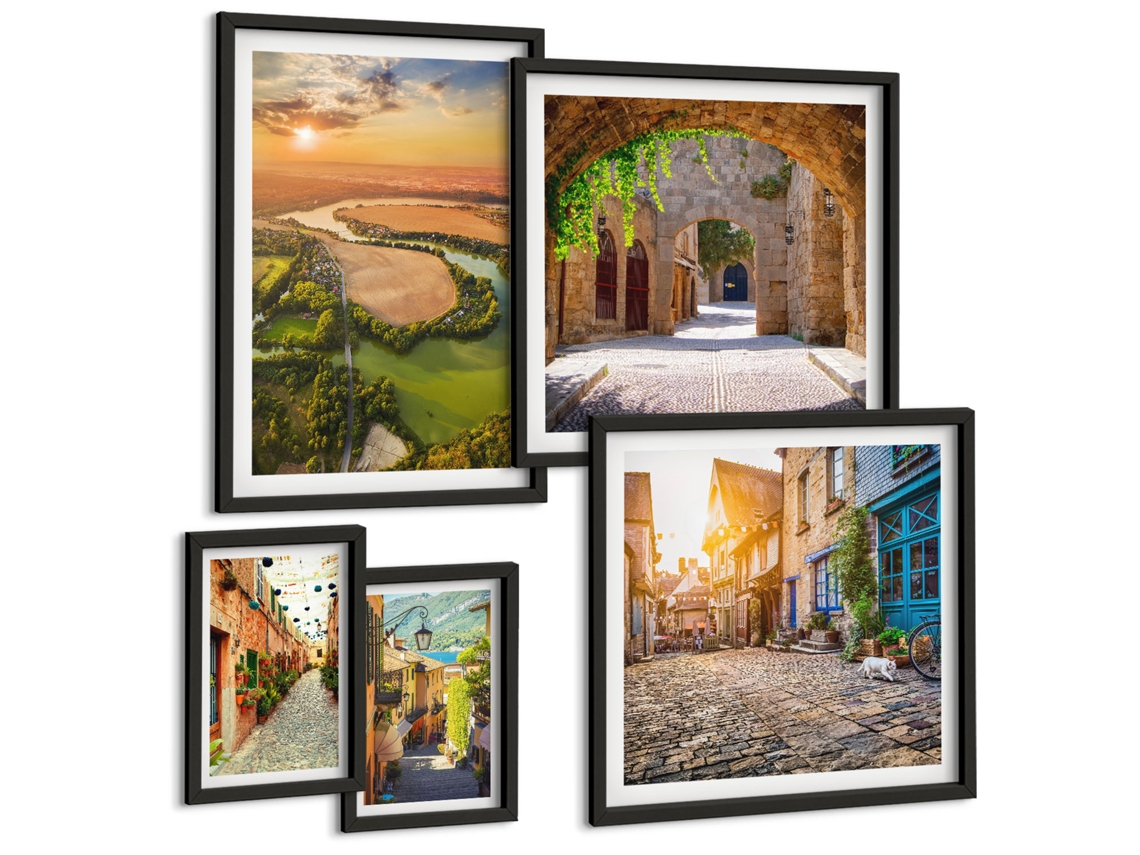 Conjunto De Pinturas Ruazinhas Encantadoras Pitorescas Espelharte (5 Peças)