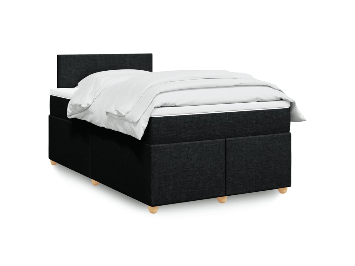 Vidaxl Cama Boxspring com Colchão 120x190 Cm Tecido Preto