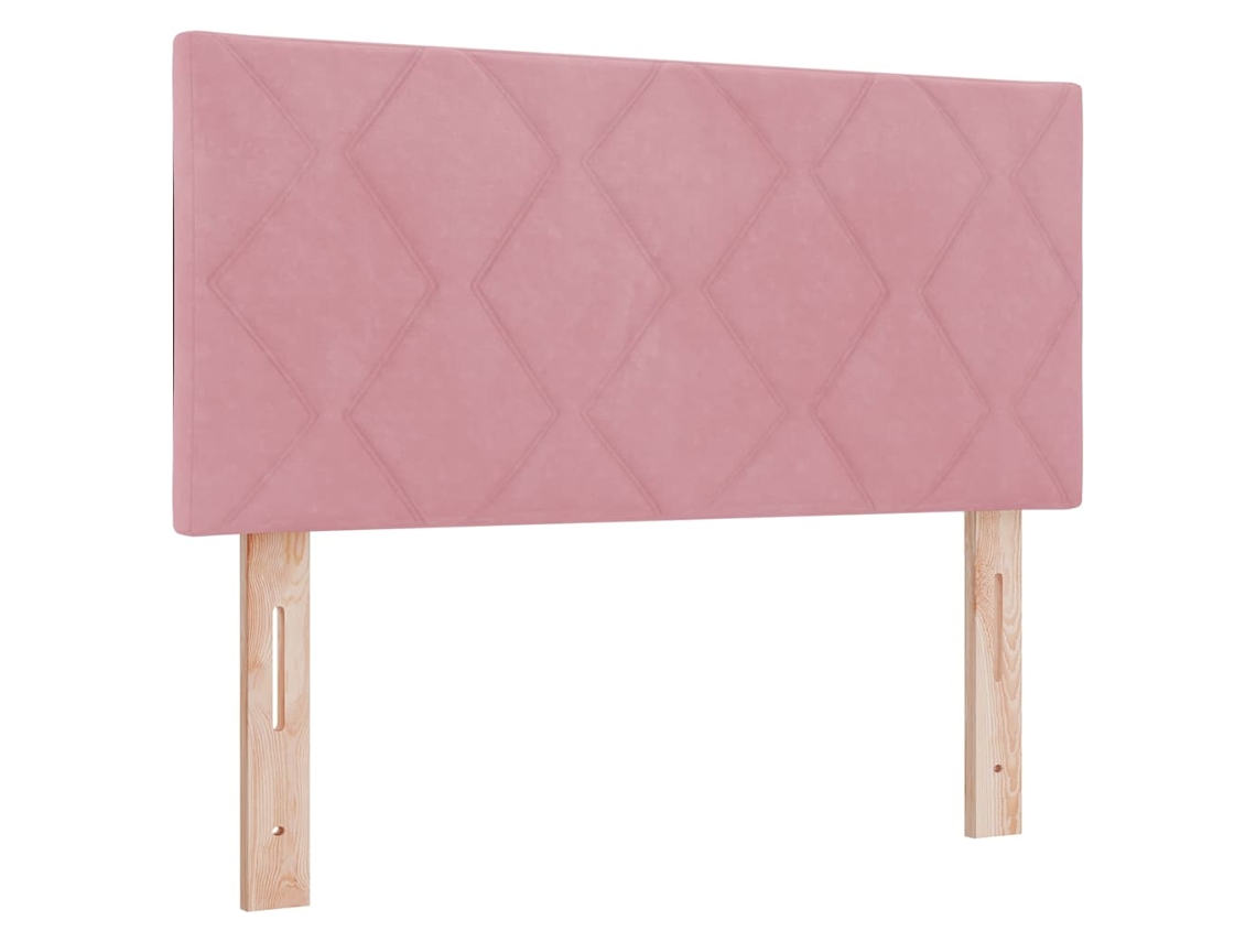 Cabeceira | Painel De Cama Rosa 100 Cm Veludo