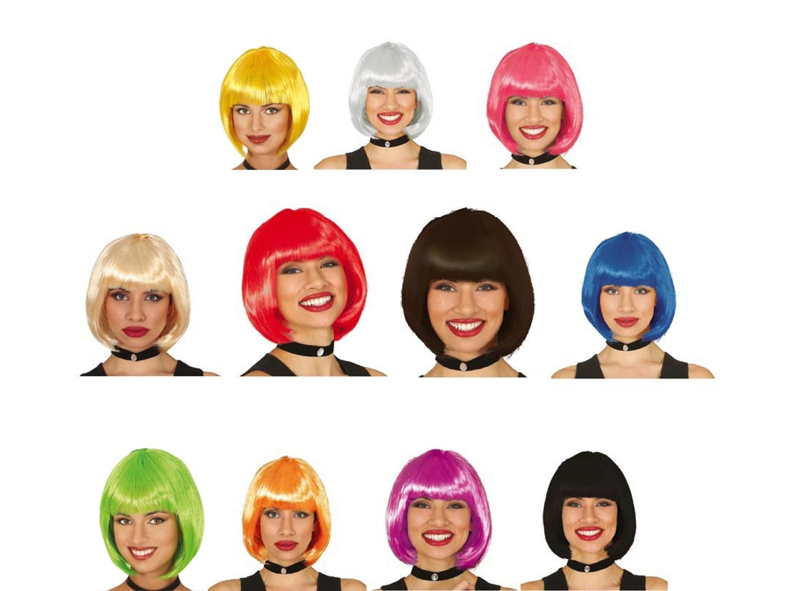 Peruca de corte bob de 100 g em diversas cores.