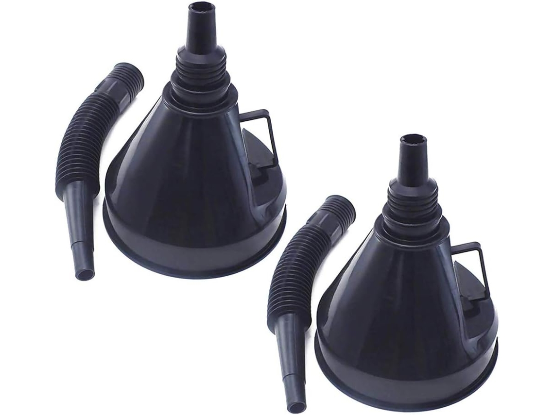 Funil Com Bico Em Plástico 2 Em 1, Funil Para Combustível De Carro, Motociclo, Óleo, Água, Diesel Com Tubo Macio Para Camião