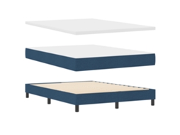 Conjunto 1 Cama Box Vidaxl Azul Tecido (200 X 140 Cm)