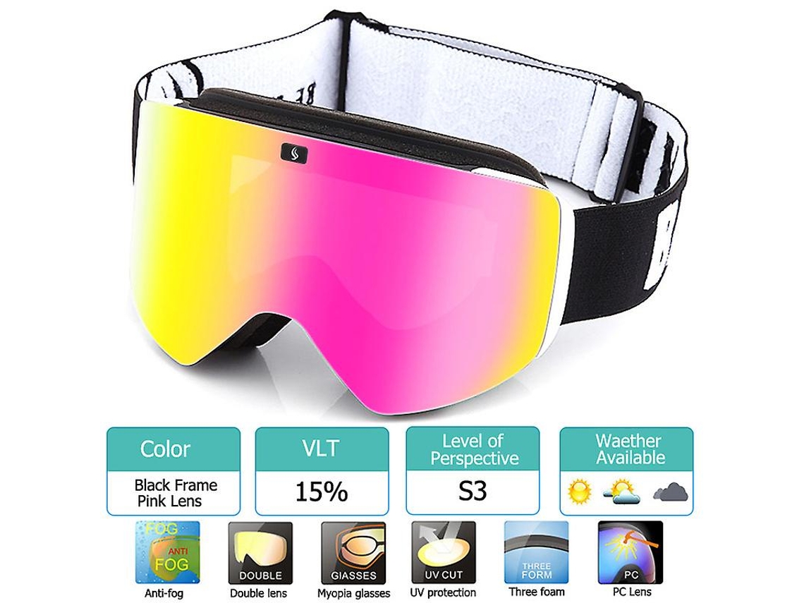 Óculos De Esqui Com Lente Polarizada De Dupla Camada Magnética, Óculos Antiembaçante Uv400 Para Esqui E Snowboard, Óculos De Esqui Para Homens E Mulhe
