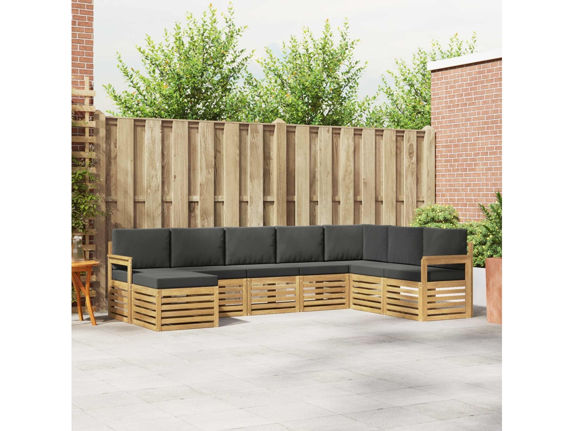 Vidaxl Conjunto De Sofás Para Exterior 8 Unid. Branco E Antracite