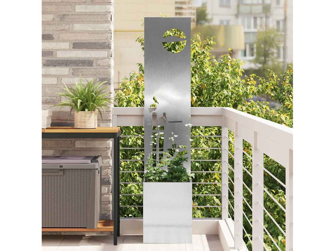 Vidaxl Tela De Privacidade Para Jardim Fretwork Prata 32 X 32 X 150 Cm