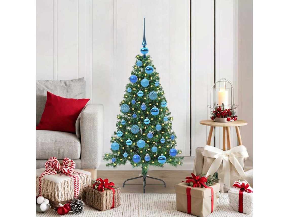 Vidaxl Árvore De Natal Artificial Pré-iluminada Verde 120 Cm Pvc