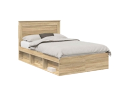 Conjunto 1 Estrutura De Cama Moderna Vidaxl Castanho Derivados De Madeira (120 X 200 Cm)
