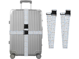 Conjunto De 2 Cintas Bagagem Com Estampa Coelho Xadrez Azul Para Malas, Cintas De Viagem, Acessórios Para Cintos