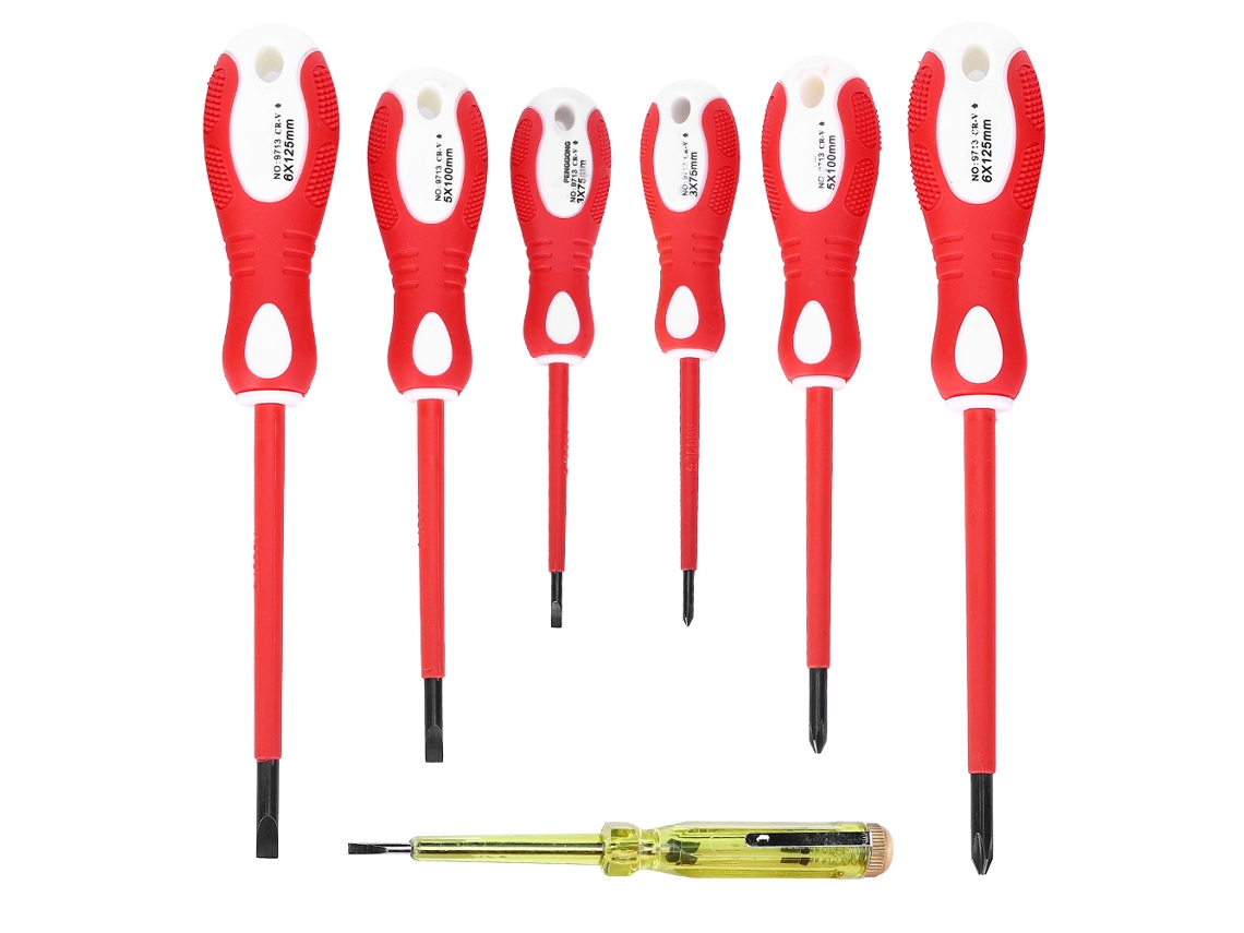 Conjunto de Chaves de Fenda Isoladas 7 Peças Magnéticas S/MARCA