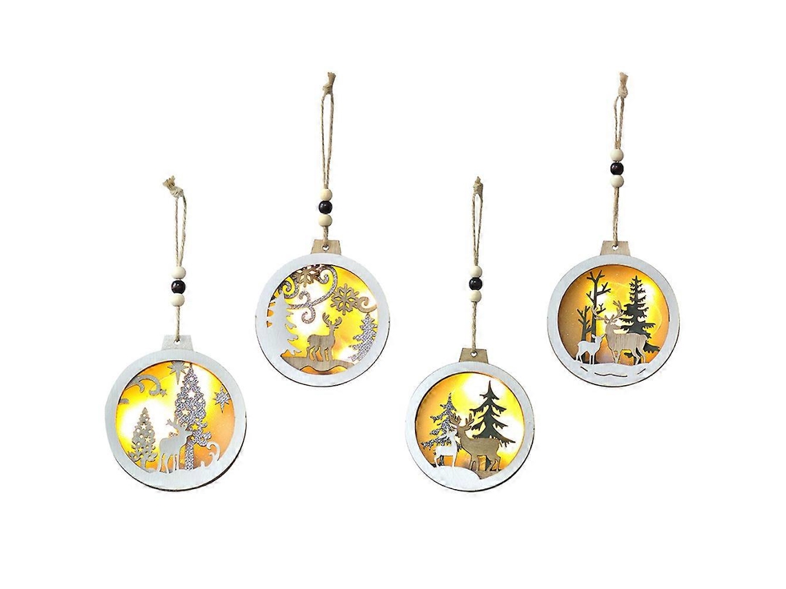 Enfeite De Natal Para Pendurar, Cores Sortidas, 10,3 X 9,3 X 2 Cm, Pacote Com 4 Olysi Shop