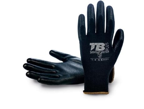 Guante poliester negro palma poluiretano negro 500g2 uretan talla 6-10 t/guante talla l-9