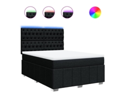 Box Spring Bed, Box Spring Beds Vidaxl Preto Tecido (140 X 190 Cm)