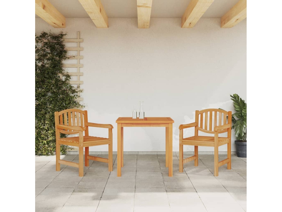 Pcs Conjunto De Jantar Para Jardim Madeira De Teca Maciça Dkd Home Decor