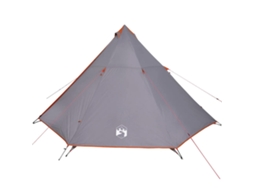 Tenda familiar tipi para 8 pessoas VIDAXL impermeável cinza/laranja