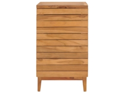 Cesto De Roupa Suja Vidaxl 40x40x70 Cm Em Madeira Maciça De Teca, Para Organizar E Guardar Roupa Suja De Forma Prática