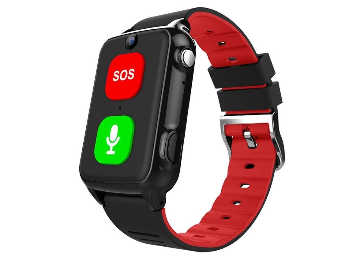 4g Smartwatch For Seniors With Sos Button, Two-way Calling, Gps Tracking, And Fall Alert - Red