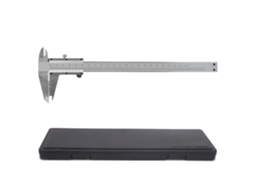Paquímetro Vernier em aço inoxidável com roda de ajuste fino de 0 a 200 mm, ferramenta de medição industrial.