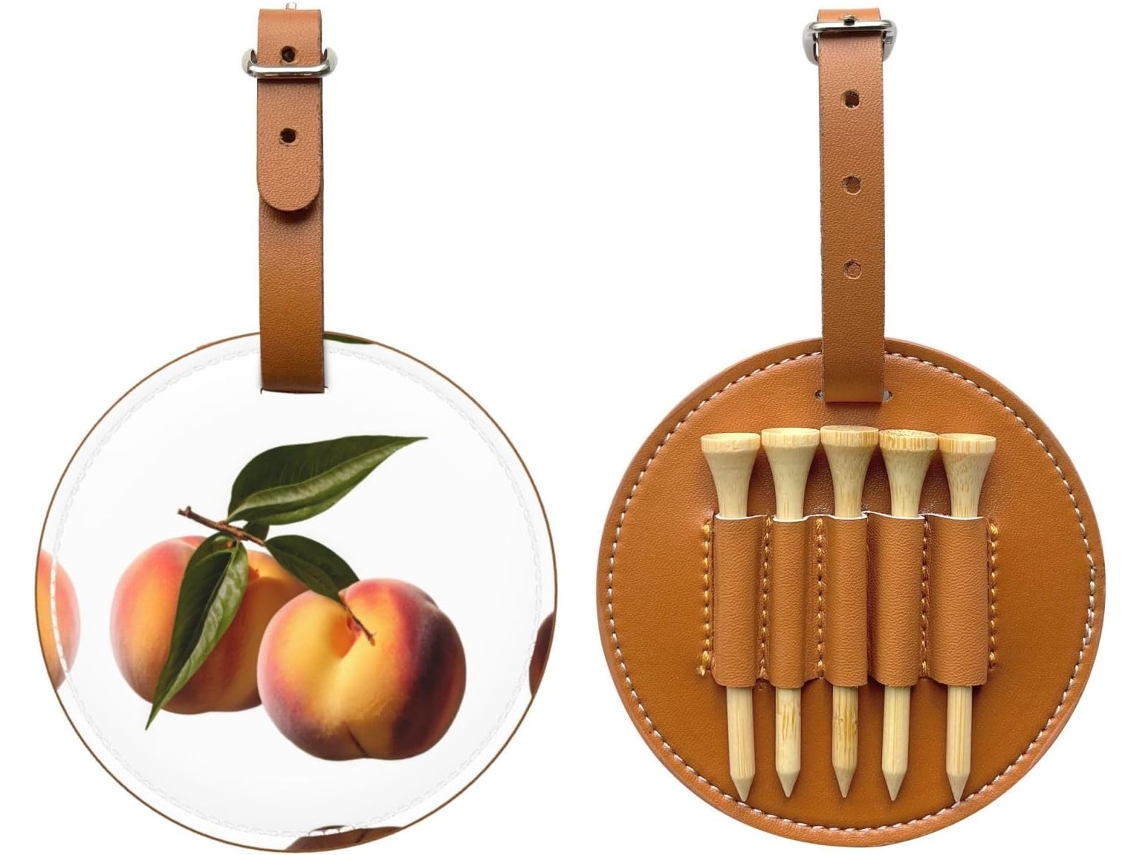 Bolsa para tees de golfe com estampa floral, preta, fácil de transportar | S/MARCA