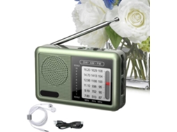 Rádio Am Fm Portativo Rádio Portátil Com Casque Fonctionne Sur Piles Bateria Recarregável, Rec Gokoco