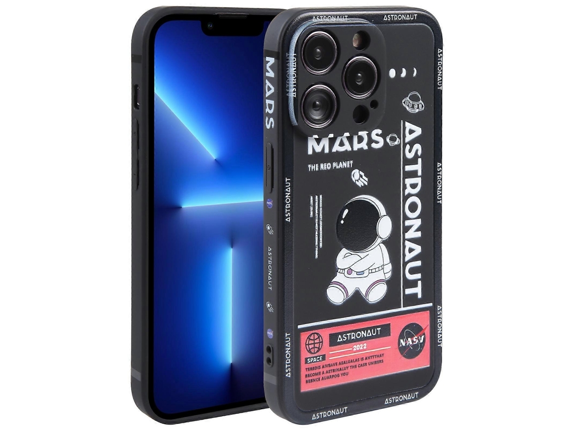 Capa De Celular Com Borda Reta E Estampa De Astronauta Para Iphone 13 Pro Max