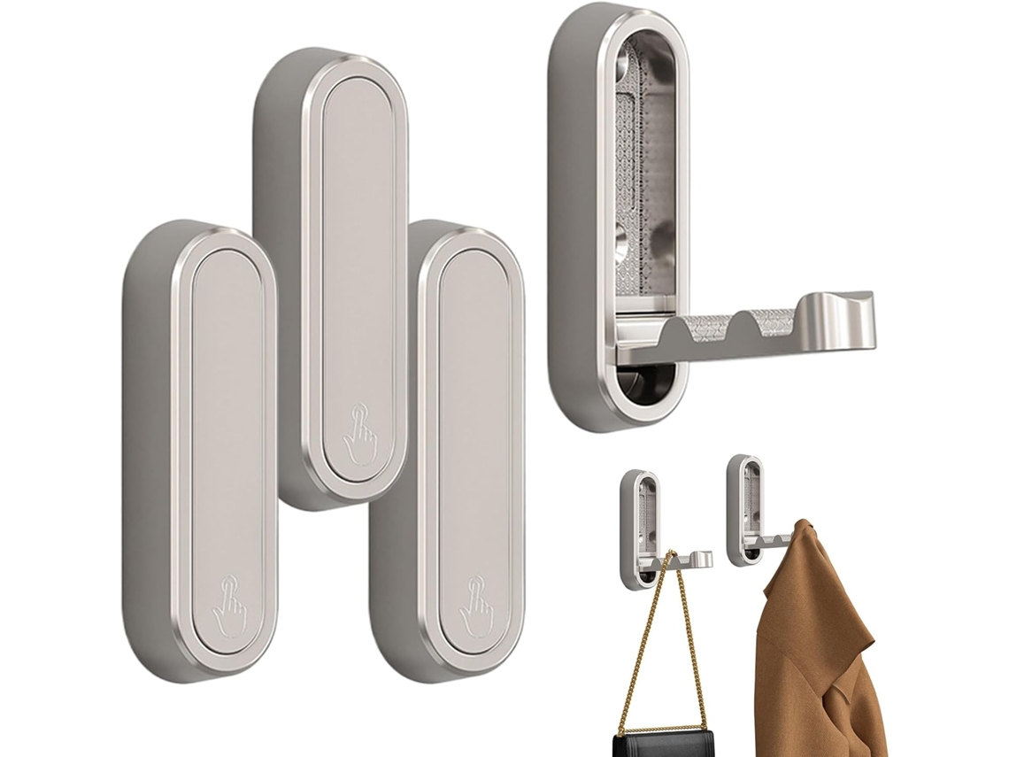 Ganchos De Parede Dobráveis, Conjunto De 4 Peças, Resistentes E Decorativos Para Casacos, Chapéus E Bolsas.