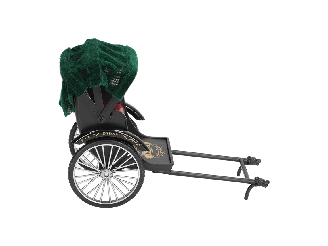 Ats modelo de Rickshaw Simulado de Aleación com Detalhes Exquisitos, Decoração Retrô para Casa Vermelha