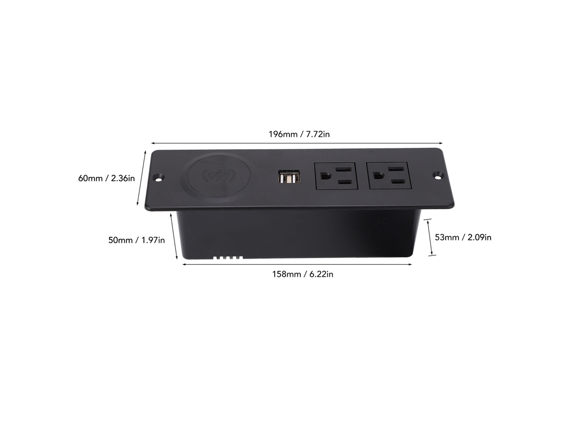 Laxiscreed Extensão Elétrica 5 Em 1 Com Carregador Sem Fios 15w Para Casa E Escritório
