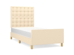 Bed Frame With Headboard, Bed Frames With Headboards Vidaxl Creme Tecido (90 X 200 Cm)