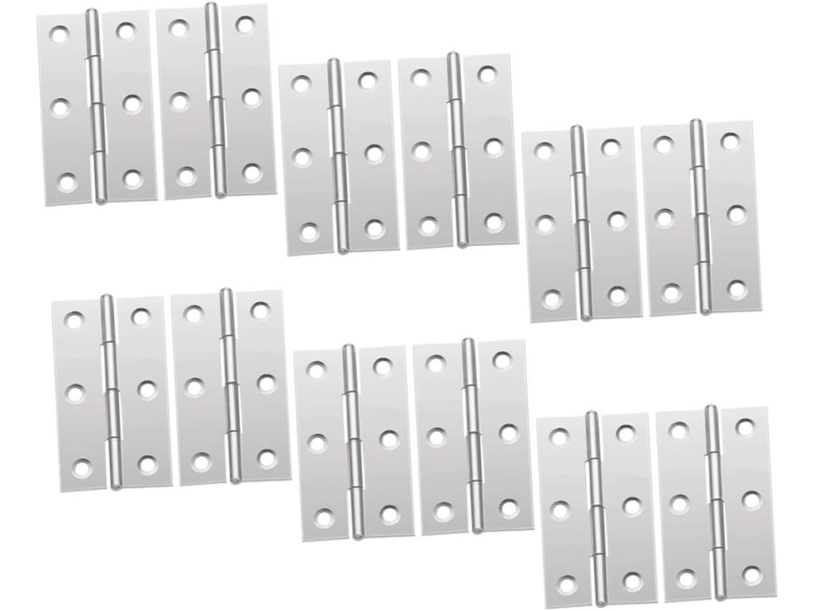Conjunto De 12 Dobradiças Aço Inoxidável Para Móveis, Armários E