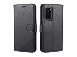 Capa De Couro Com Textura De Pele De Carneiro Azns Com Flip Horizontal E Compartimentos Para Cartões E Carteira Para Huawei P40 / P40 Pro