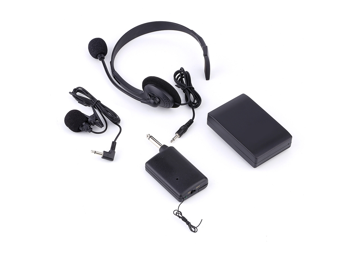 Microfone Sem Fio Remoto Com Fone De Ouvido Para Palco Mic Com Receptor Transmissor Lapela