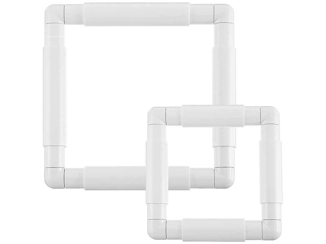 2 Peças De Bastidor De Bordado Com Moldura Para Quilting, Tamanhos 6x6 E 8x8 Polegadas