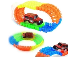Carrinho Com Pista Com Led Luz Farol Metros De Pista Trilha Maluca Brinquedo Gokoco