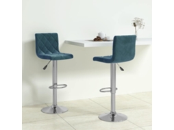 Vidaxl Bancos De Bar 2 Pcs Veludo Azul