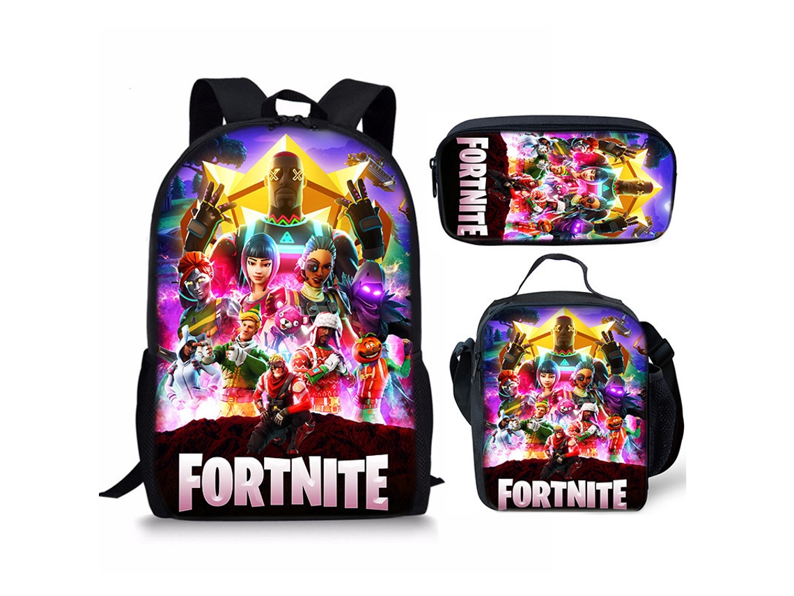 Conjunto De Três Peças Com Estampas De Jogos: Mochila + Sacola Transversal + Estojo, Mochila Escolar De Grande Capacidade, Estilo 3