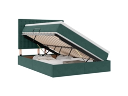 SYFAX™ Cama de Armazenamento Led com Colchão Verde escuro 140 X 190 Cm