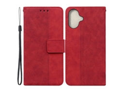 Capa Em Couro Pu Para Apple Iphone 16plus, Vermelho