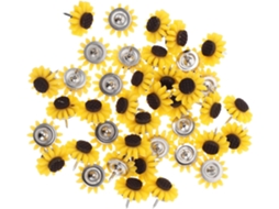 Conjunto De 40 Alfinetes Decorativos Girassol Para Quadro Cortiça E Escritório, Reutilizáveis, Duráveis E Criativos Para
