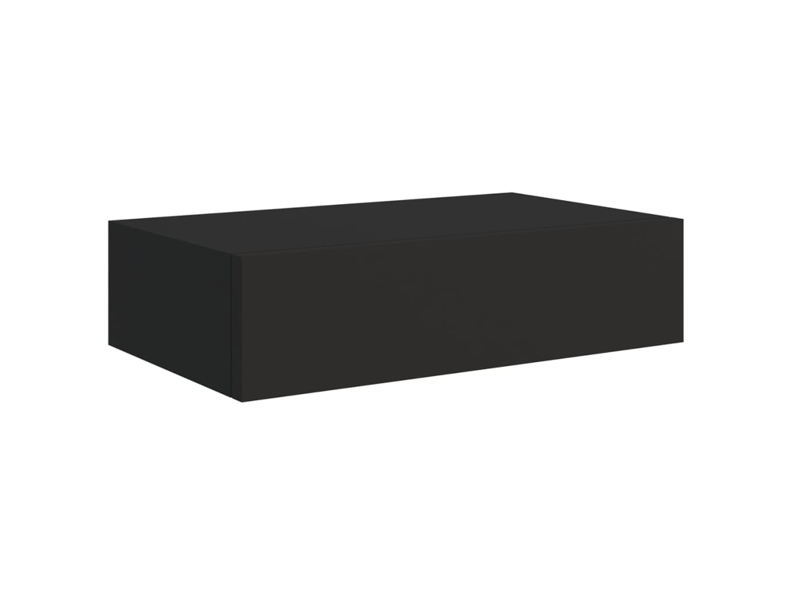 Prateleira de parede com gaveta MDF VIDAXL preto (40x23,5x10 cm)