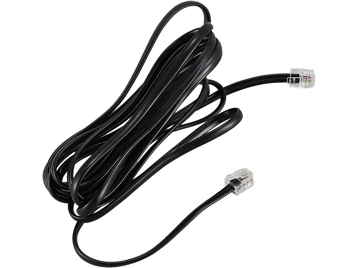 Cabo Adsl Para Modem/telefone Com 2 Conectores Rj11 6p4c E 3 Metros De Comprimento.