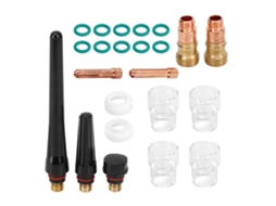 Conjunto De Acessórios Para Soldadura Tig Com 23 Peças: Copo De Vidro, Conector, Pinça De Eléctrodos E Tampa Dianteira Ptfe Para Wp 17 18 26