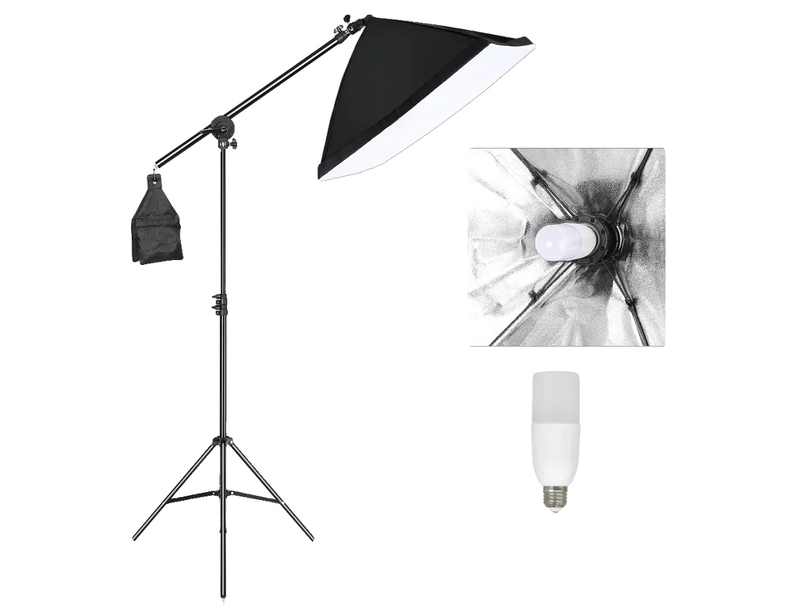 Braço De Microfone, Comprimento Ajustável, Materiais Duráveis, Lâmpada De 30w E Barra