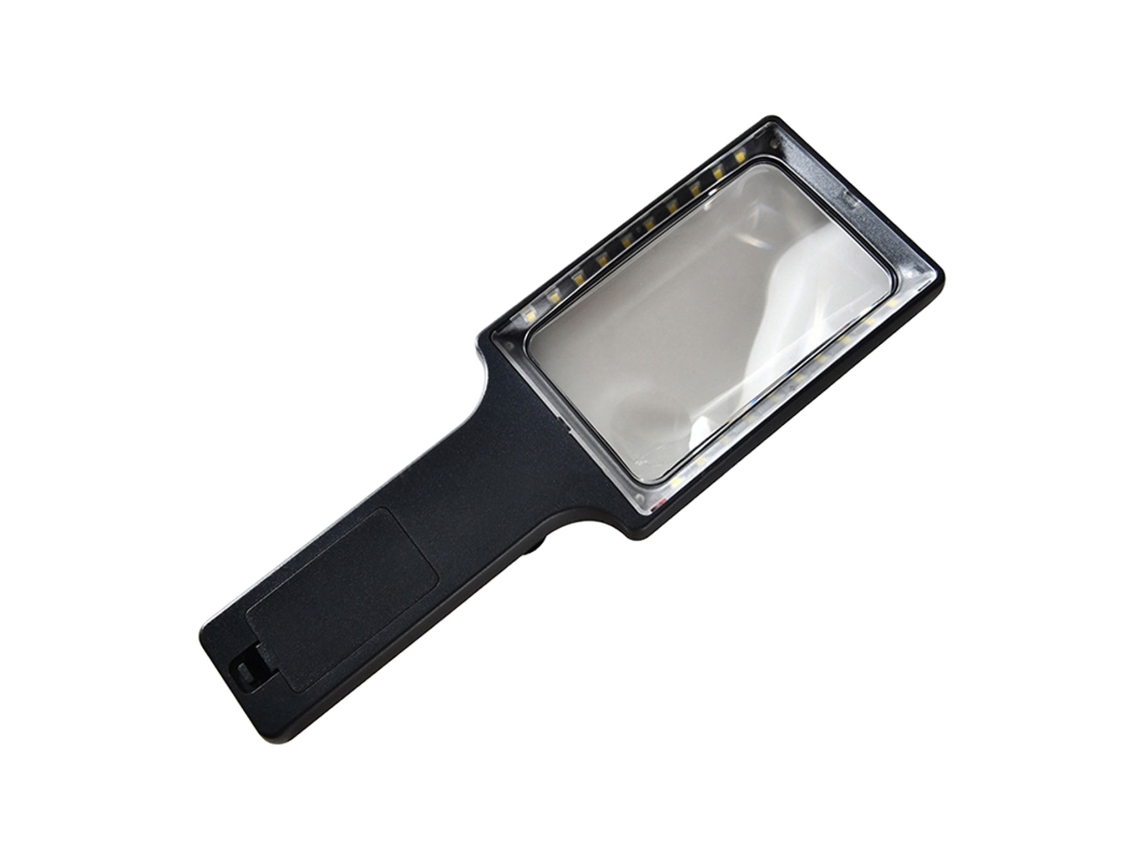 Lupa de Mão Grande com Ampliação 10x e Iluminação 20 Leds BRILVIBERA