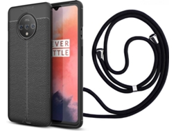 Capa Oneplus 7T Rugged Leather com Fita Preto