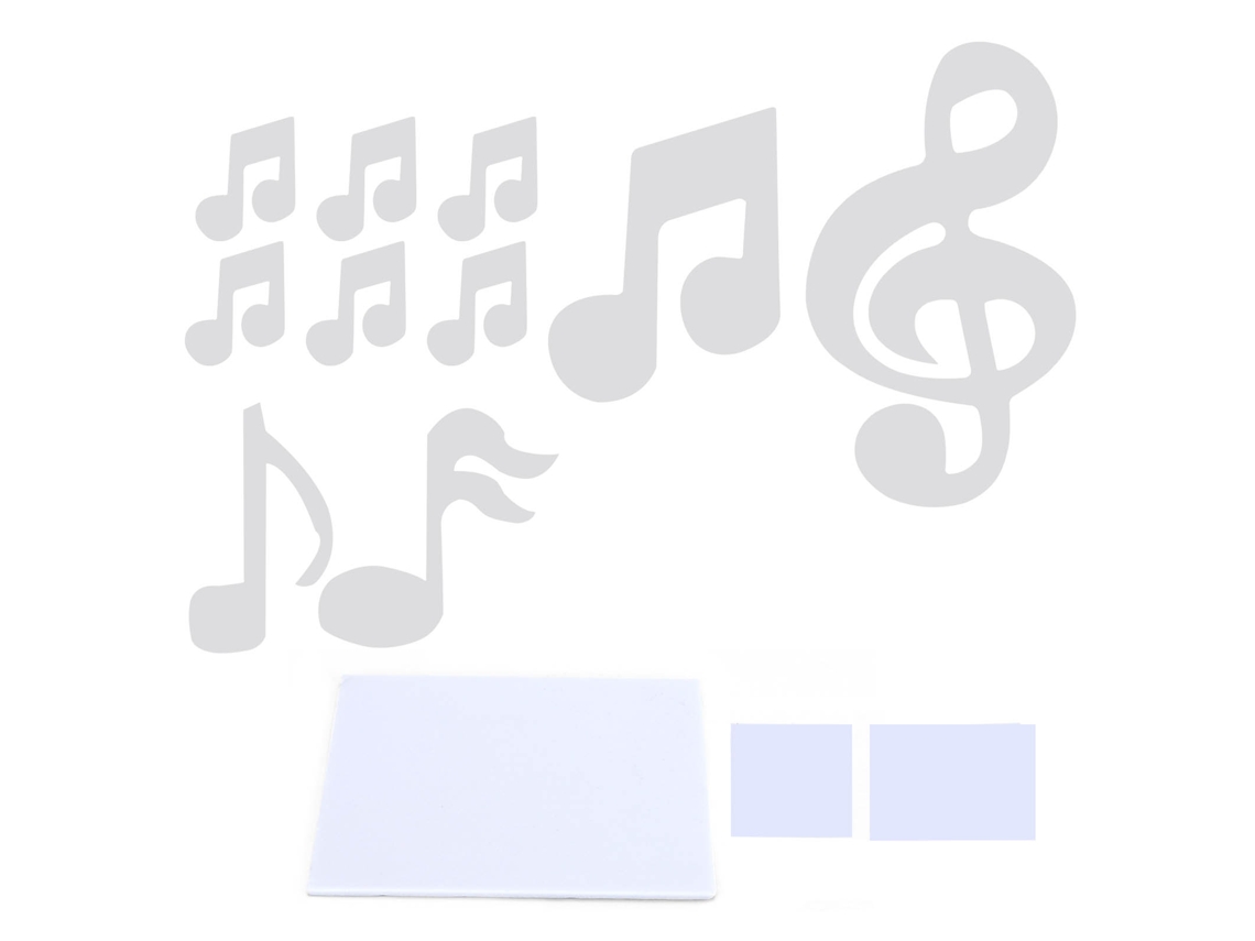 Adesivo Parede Nota Musical Prateado Decoração Worten