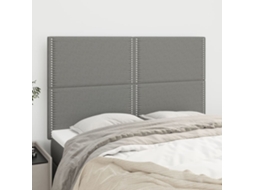 Vidaxl Cabeceira Cinza Escuro 144x5x118/128 Cm Tecido