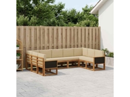 Vidaxl Conjunto De Sofás Para Exterior 9 Pcs Natural E Bege