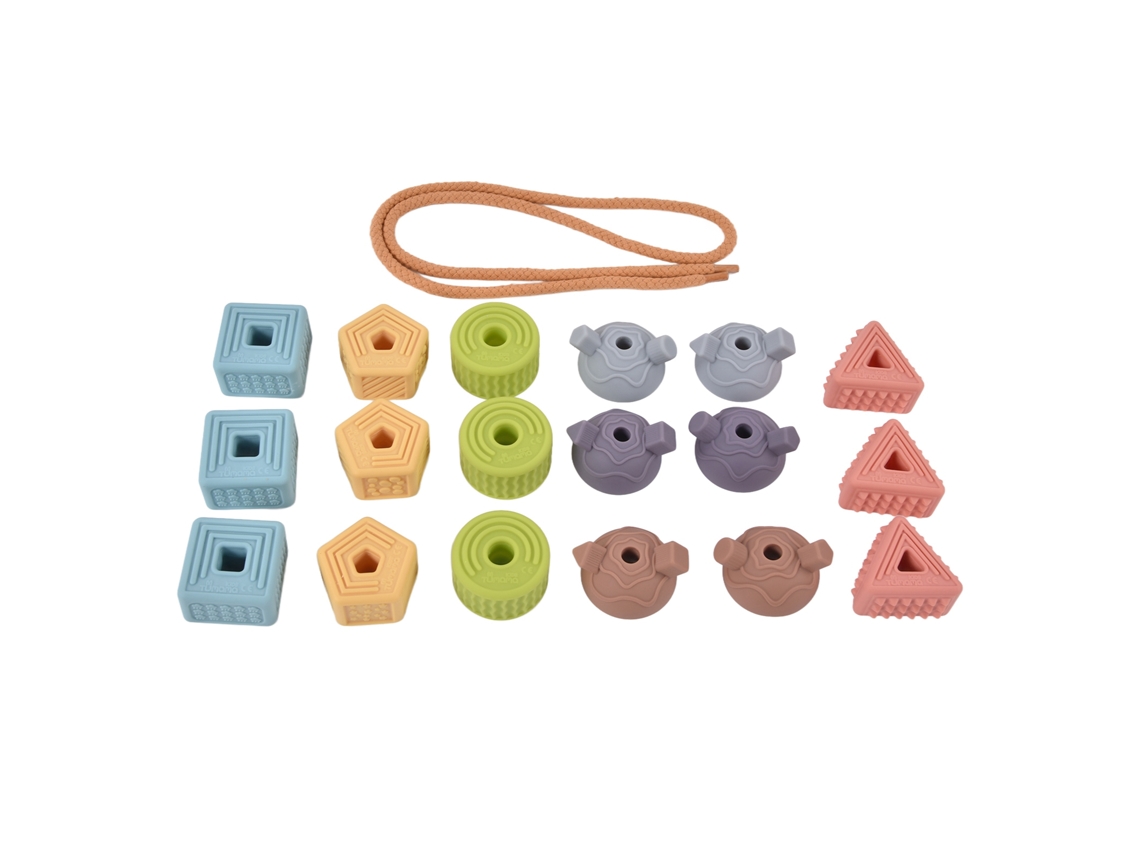 Primerox brinquedo de Agarre com Blocos Macios e Pérolas para Bebê 3+ Anos Exercício Motor
